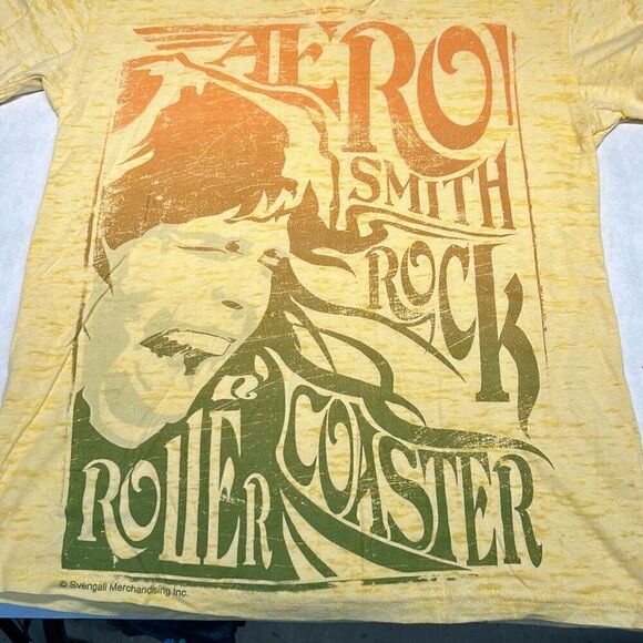 WDW Aerosmith Rock n Roller Coaster Burnout Tshirt Yellow Sz Small Disneyland Wa - Picture 4 of 6